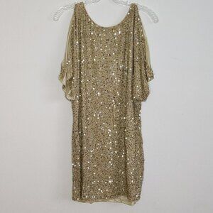 Aidan Mattox Gold Sequin Dress